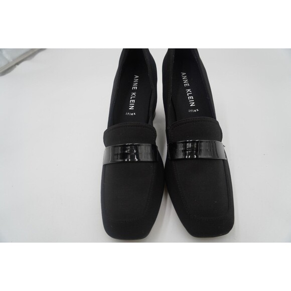 Ann Klein IFlex Black Textile Stretch Telepathy Block Comfort Heel Pump Sz 9.5M - Picture 3 of 11